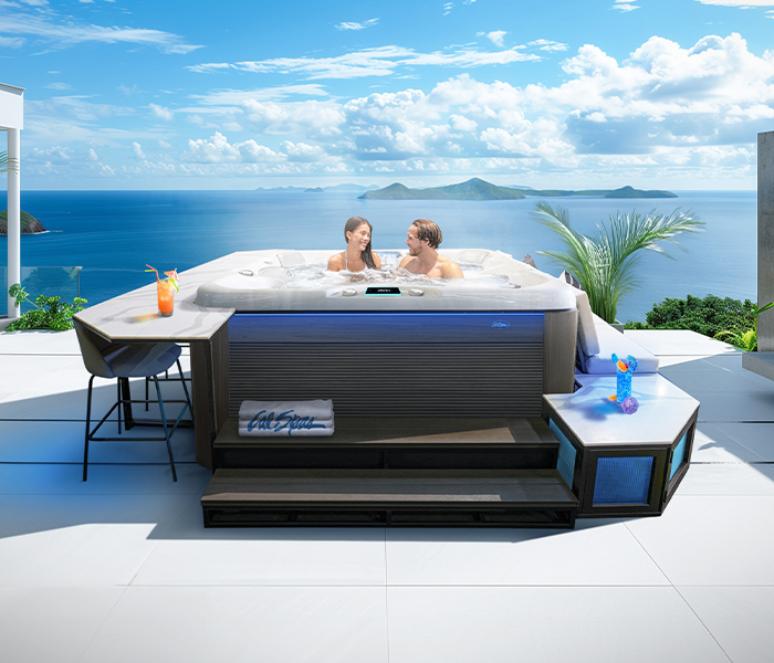 Calspas hot tub being used in a family setting - Warwick